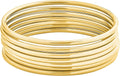Glossy Thin Round Bangle Bracelet Set for Women, Set of 7
