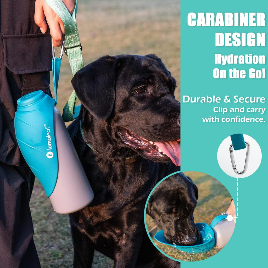 Insulated Dog Water Bottle 27 oz Stainless Steel - Keep Water Cool or Warm, Portable Pet Water Bowl for Travel, Wide