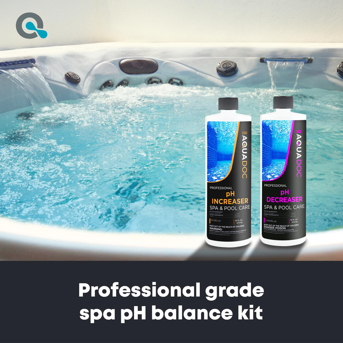 AquaDoc Spa pH Up & Down - pH Balancer Kit for Indoor & Outdoor Hot Tubs