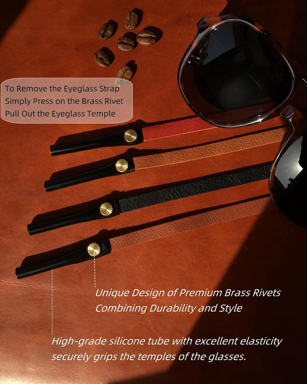 Leather Glasses Strap Handmade Full Grain Leather Sunglasses Eyeglasses Holders Around Neck Gifts for Women Men