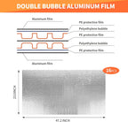 2 Car Garage Door Insulation Kit, 16 Pcs Double Bubble Panels