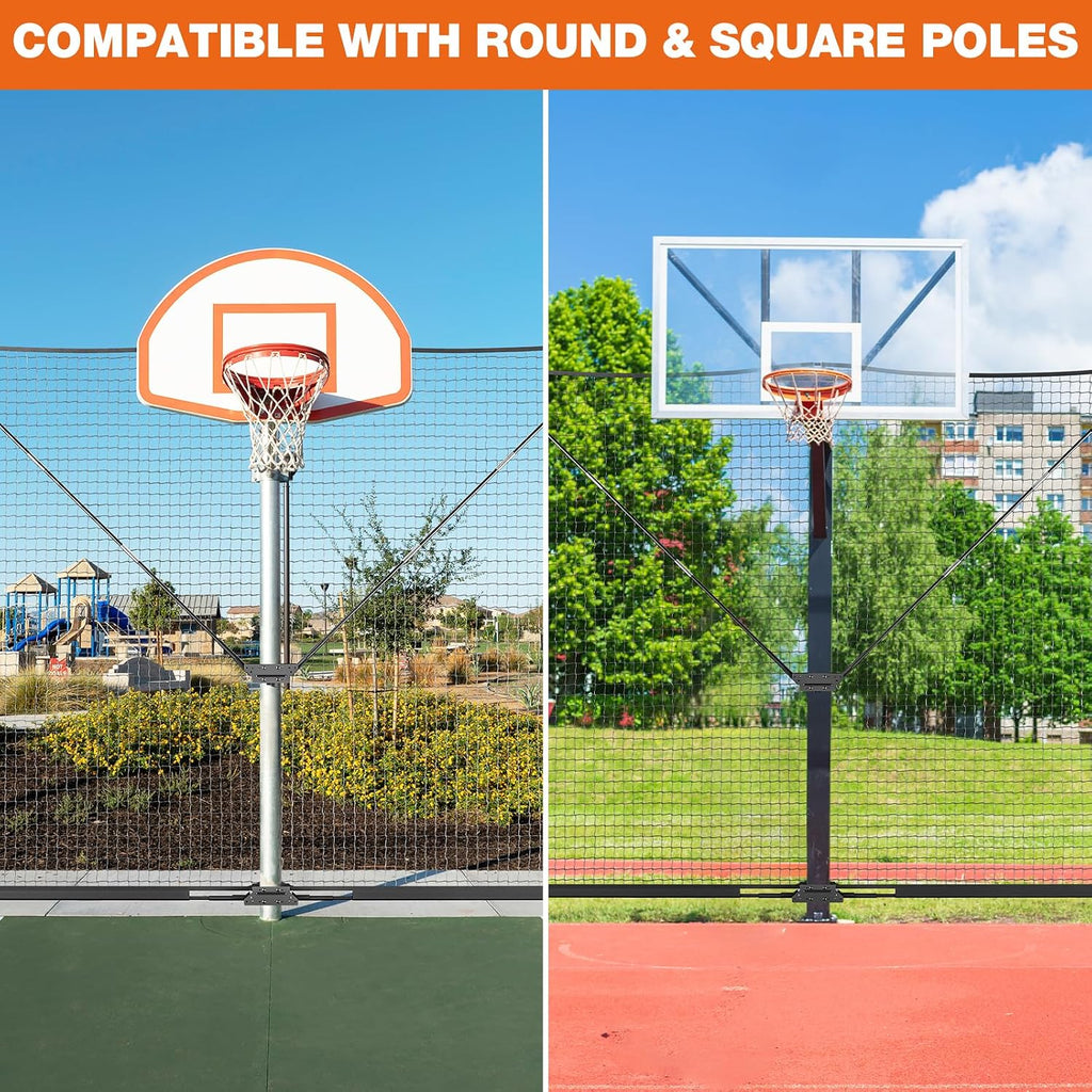 10x8FT Basketball Return Backstop Net, Hoop Rebounder | Foldable basketball return net designed for round and square
