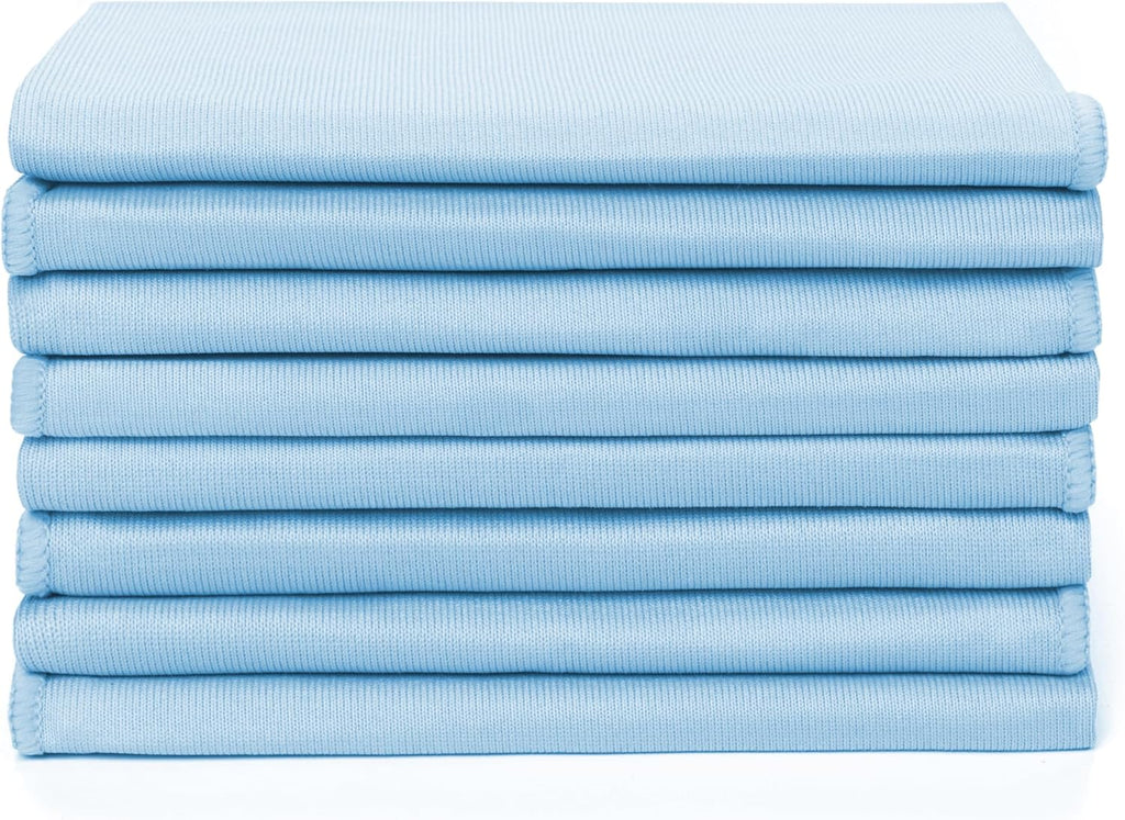 Zflow Microfiber Glass Cleaning Cloths - 8 Pack (16 x 16) - Streak Free - Lint Free - Quickly Clean Windows