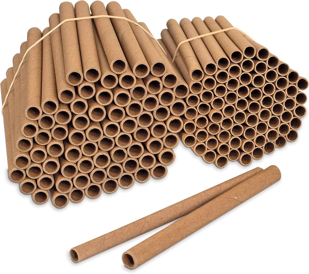 150 Mason Bee House Tubes Refill Pack | 75 Cardboard Bee Tubes & 75 Paper Mason Bee Tube Liners | Mason Bee Supplies
