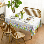 Spring Summer Tablecloth 60 x 84 Inch Rectangular Easter Tulip