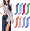 Custom Sash Personalized Sashes with Name Text Crown Satin Sash Birthday Party Pageants Bachelorette Wedding Women
