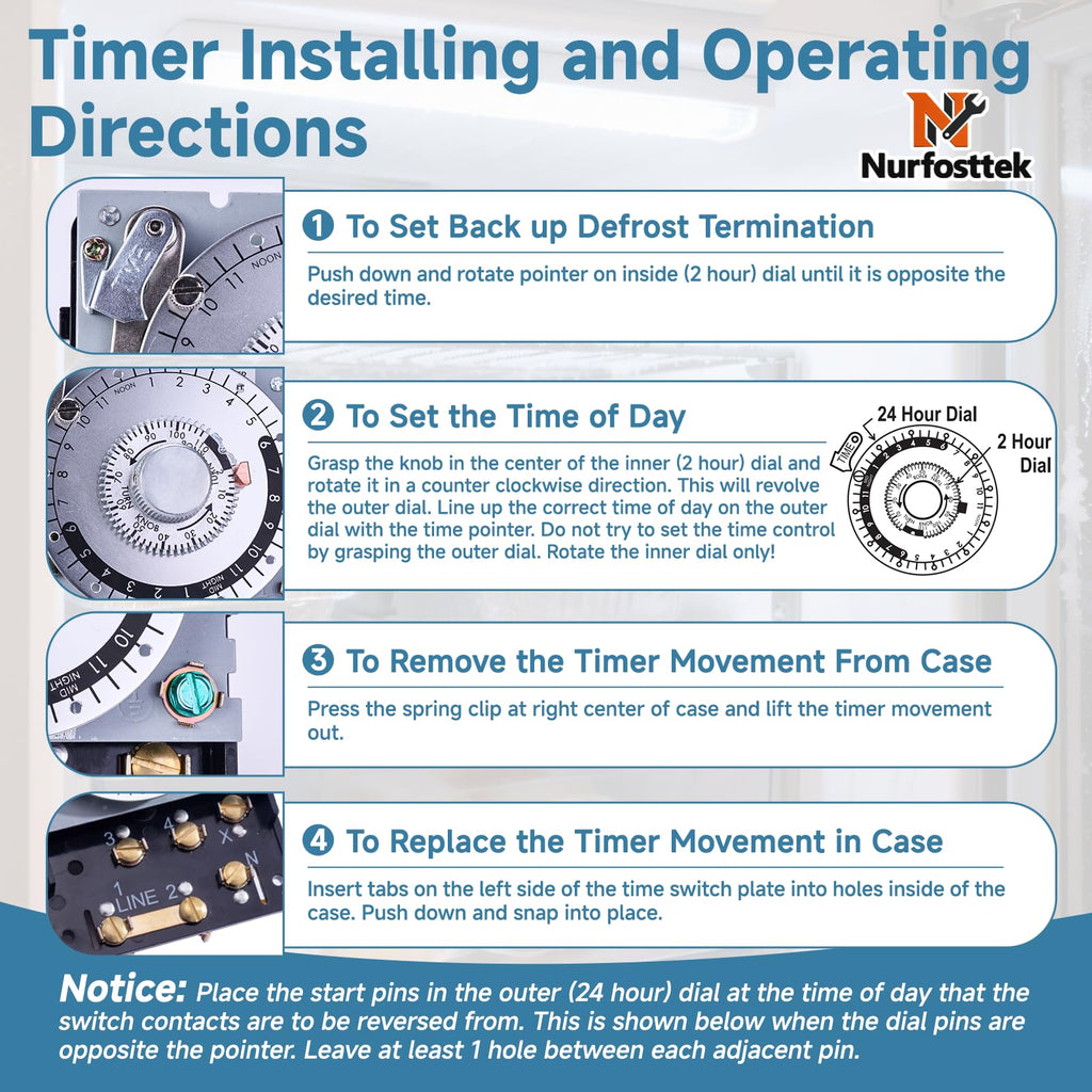 M814520 Commercial Refrigeration Defrost Timer, Without Metal Enclosure