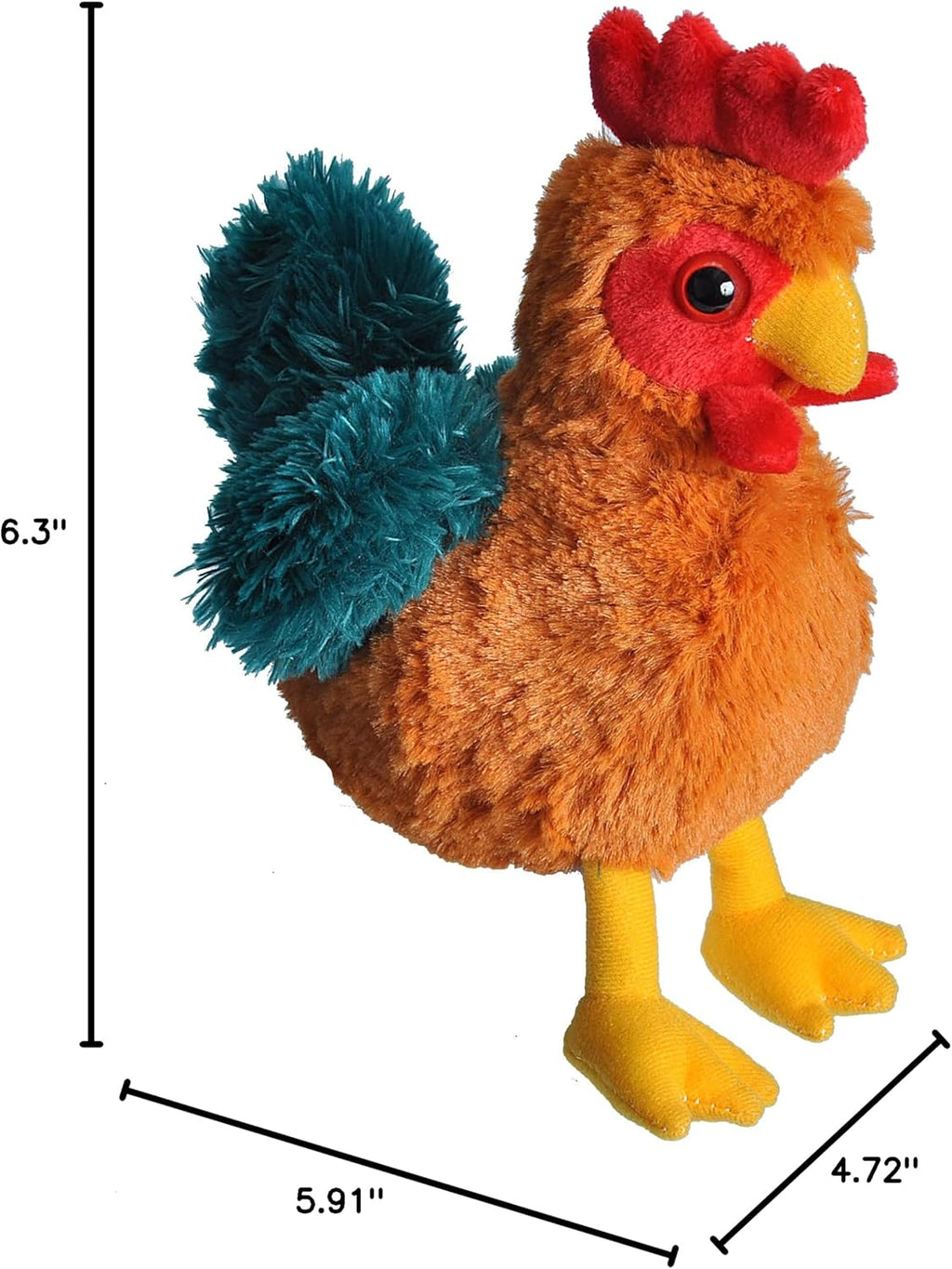 Rooster Plush, Stuffed Animal, Plush Toy, Gifts for Kids, Hug’Ems 7 inches