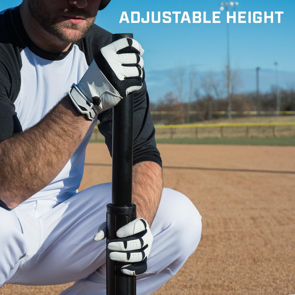 Heavy Duty Reinforced Rubber Batting Tee for All Ages with Adjustable Height, Baseball and Softball Training