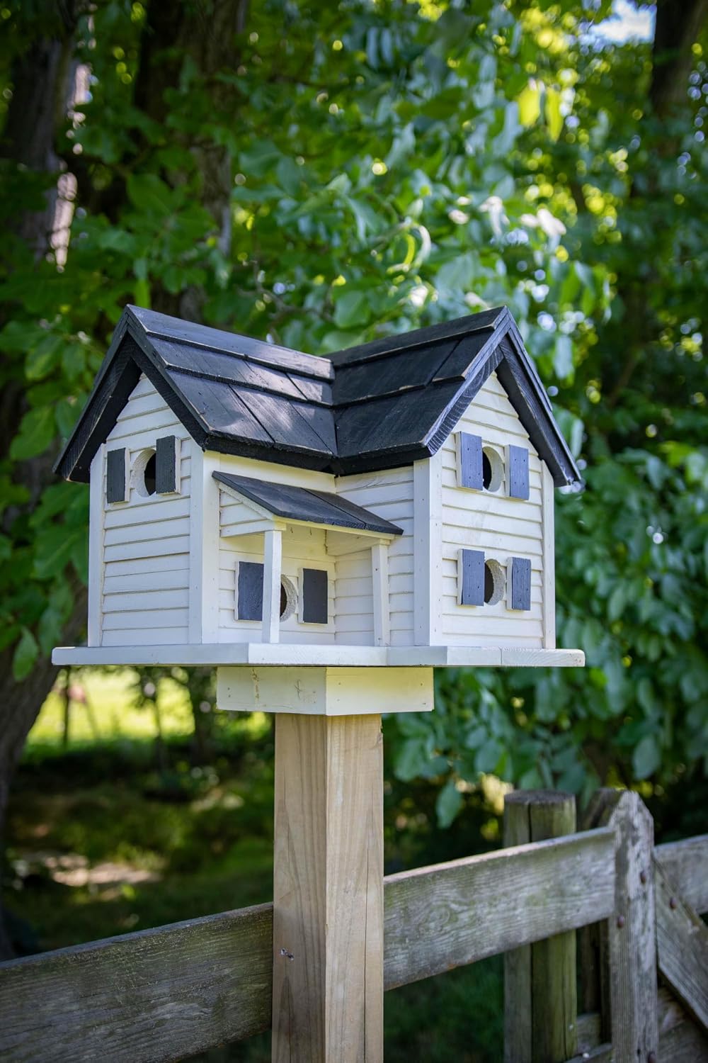 Purple Martin Bird House | Cottage Purple Martin House Kit | Bird House to Attract Purple Martins (Black Roof) |