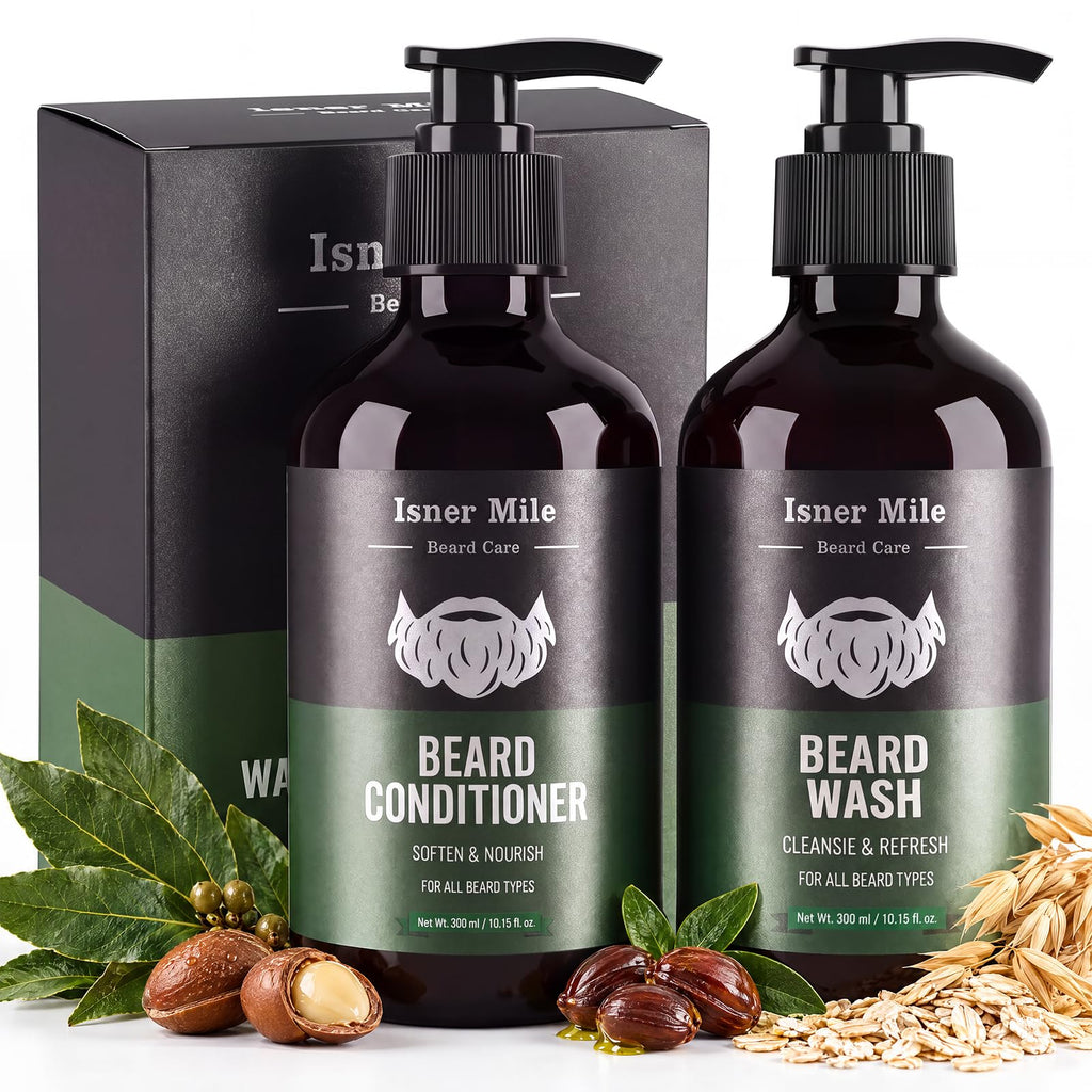 10 Oz(2 Pk) Beard Wash/Shampoo & Conditioner Set for Men, Ocean