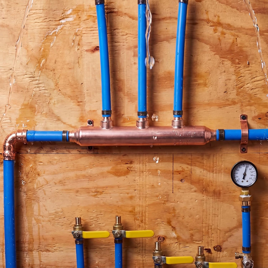 Zonon 2 Pack 3 Port Open Crimp Lf Pure Copper Pex Manifold Tee