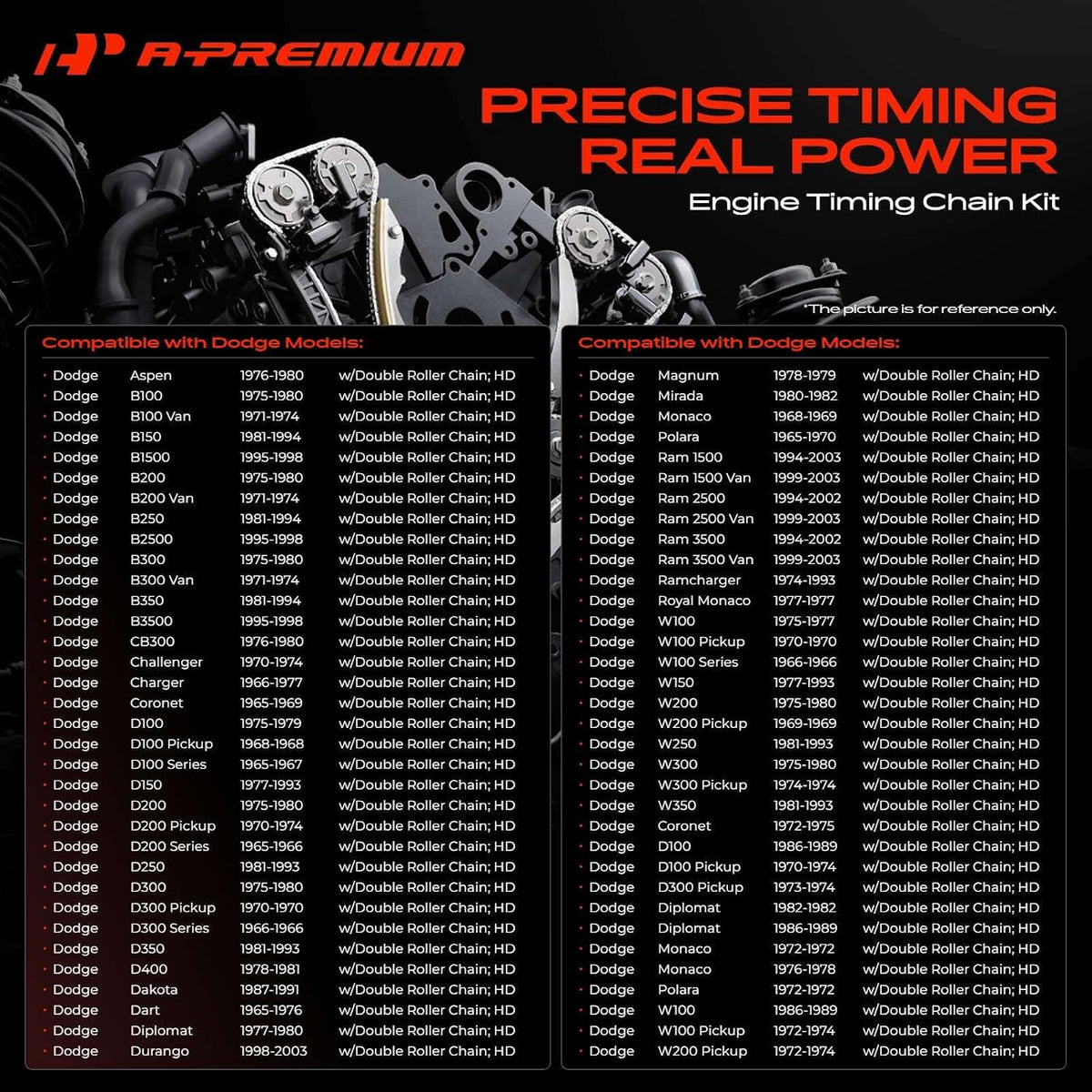 A-Premium Engine Timing Chain Kit w/Sprocket Double Roller Chain Set