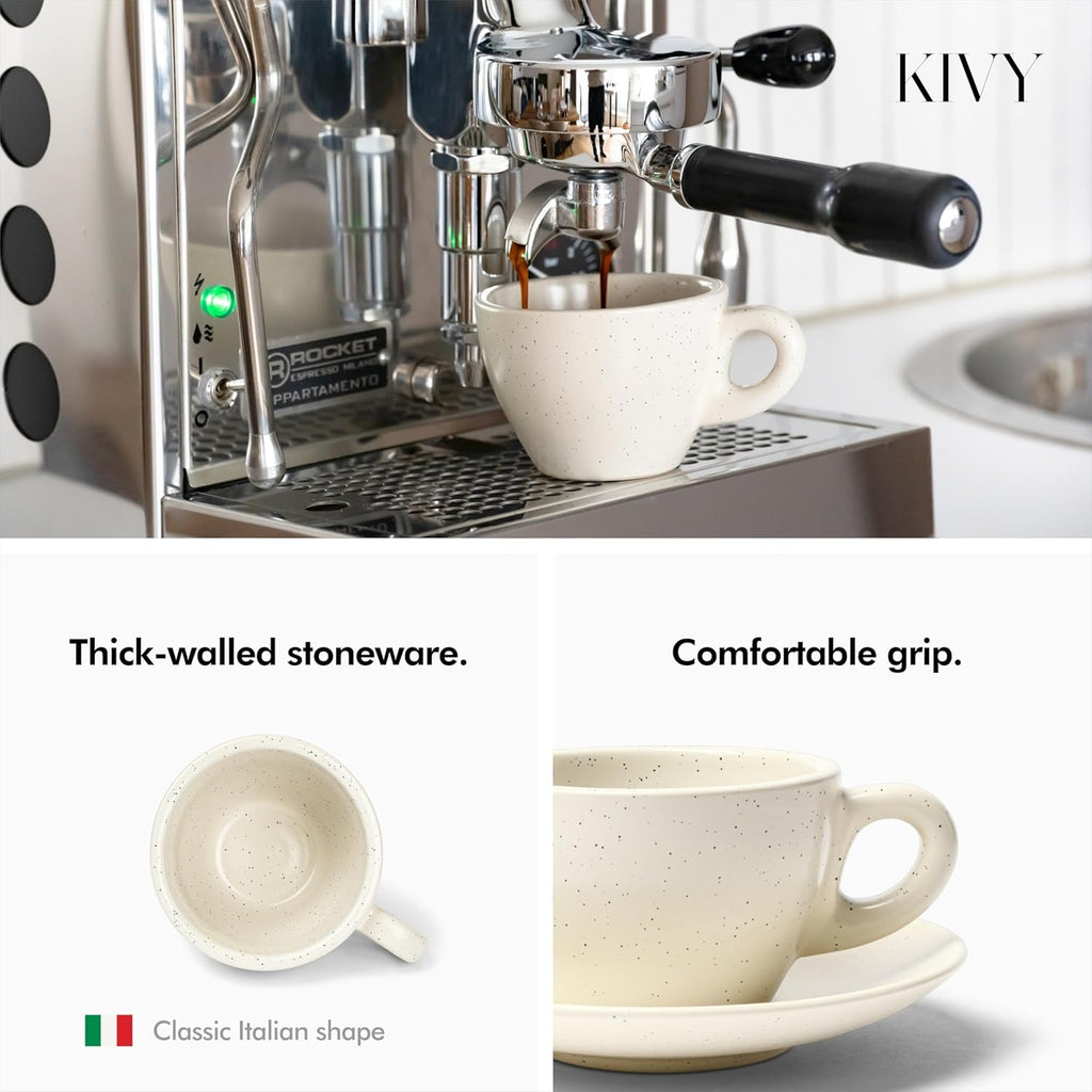 Cappuccino Cups set - 4x 8oz - Thick-walled stoneware cappuccino cup