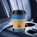 100 Pack 16 oz Disposable Paper Coffee Cups with Lids(Navy)