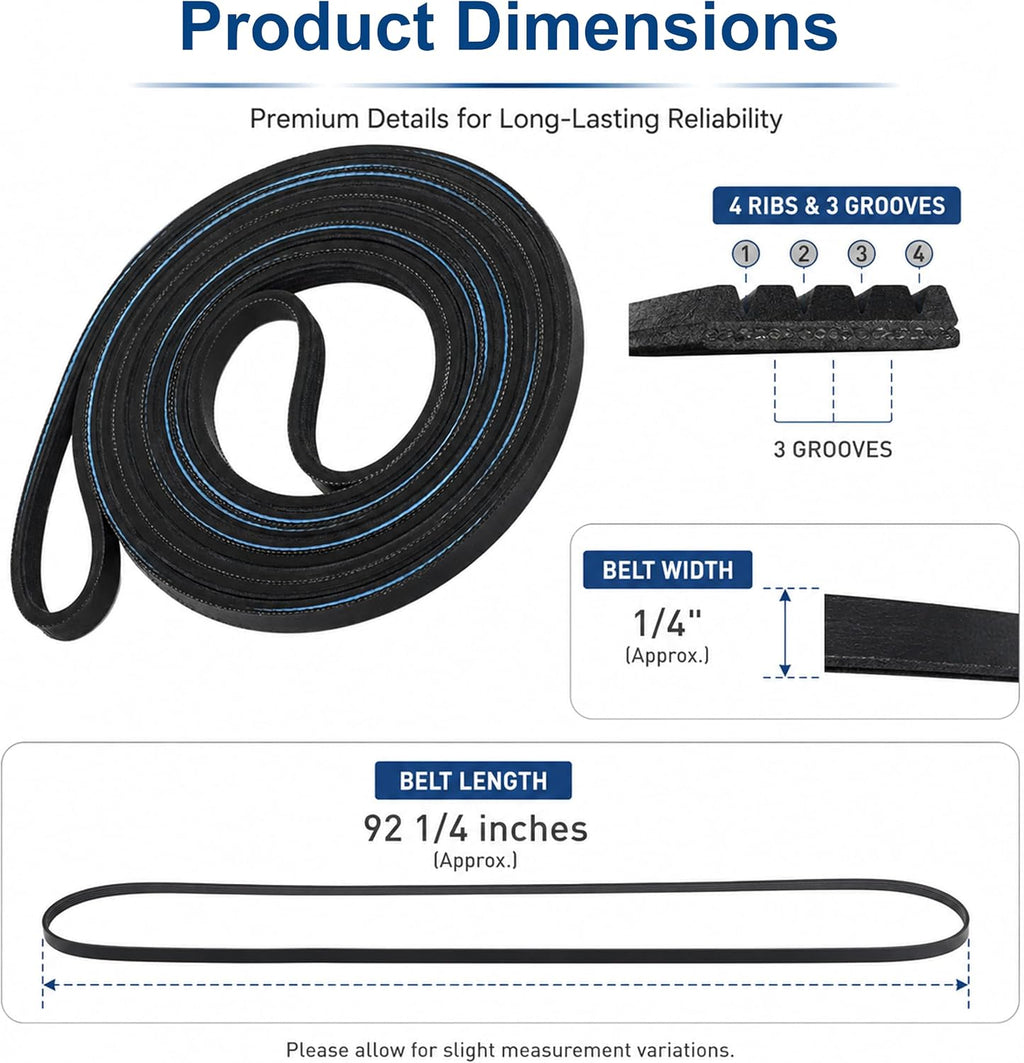WGD4950HW0 WED4900XW0 WED7300DW1 Dryer Drum Drive Belt for whirlpool WED5300SQ0 WED5600SQ0 WED5010LW1 WGD5300SQ0 WGD4815EW0 WED5010LW0 WED4815EW0 WED4850BW1 WED49STBW1 WGD4815EW3 WGD5010LW3 WED5540SQ0