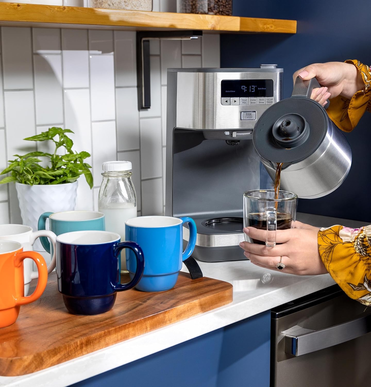 Drip Coffee Maker With Timer | 10-Cup Thermal Carafe Coffee Pot Keeps Coffee Warm for 2 Hours | Adjustable Brew
