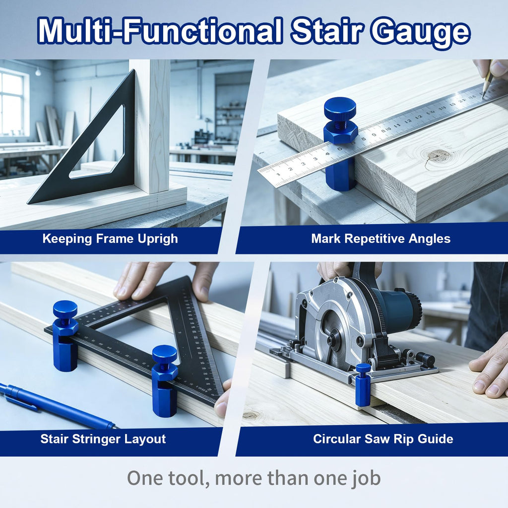 QMPRKPE Tall Stair Gauges for Framing Square, 2 Pack Stair Layout Clamps