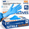 Medical Soft Max Nitrile Exam Gloves Powder-Free Disposable 100 Ct | Soft Stretch Fit • Powder-Free • Latex-Free •
