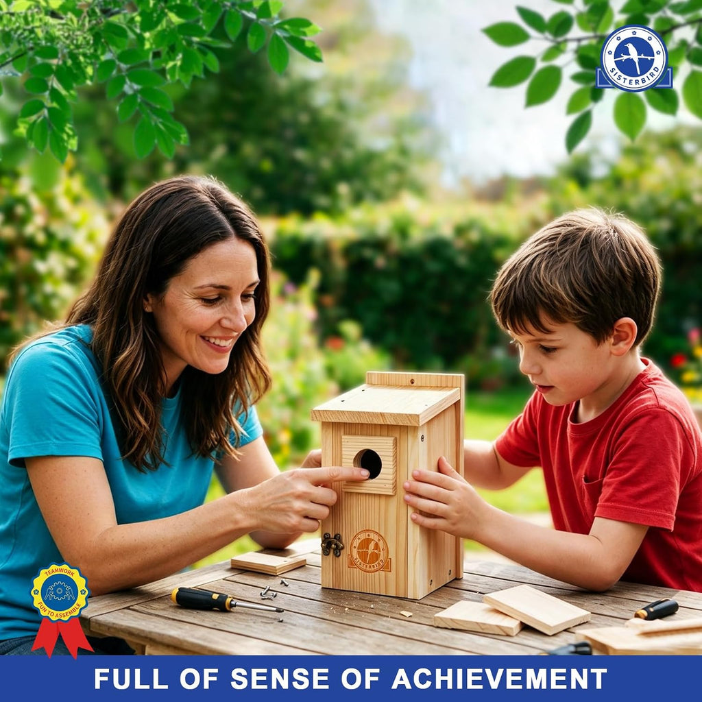 2 Pack Blue Bird Houses for Outdoors, Warming Gifts Bird House