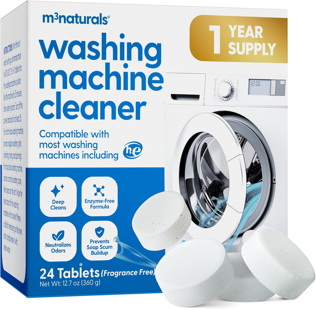 Washing Machine Cleaner for Front & Top Load, 1-Year Supply by M3