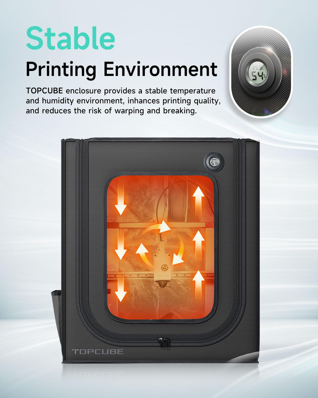 3D Printer Enclosure for Bambu Lab A1 with LED Light Black