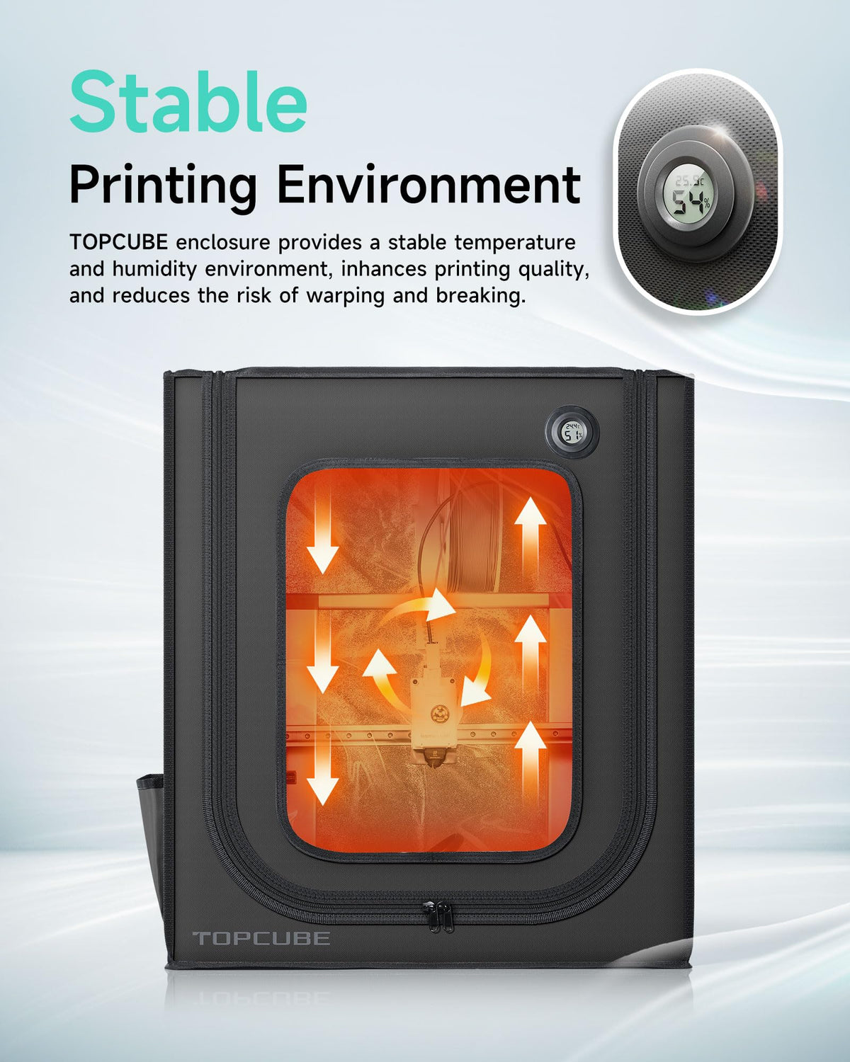 3D Printer Enclosure for Bambu Lab A1 with LED Light Black