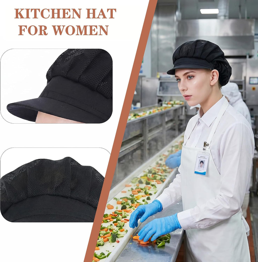 3pcs Chef Hat Kitchen Cooking Chef Cap Food Service Hair Nets