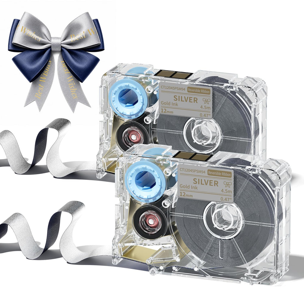 A30 P15 Double-Sided Satin Ribbon | Navy Blue Front, Silver Reverse