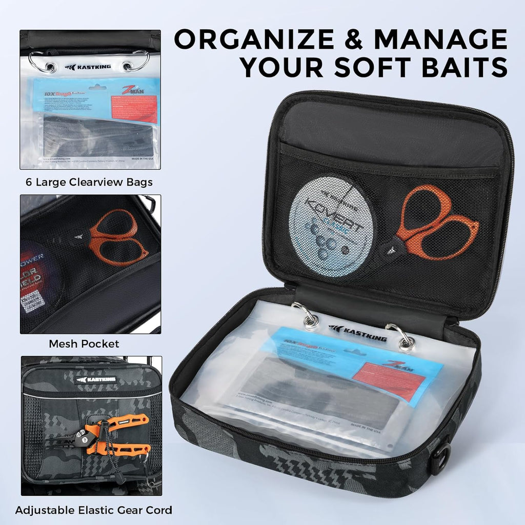 BaitSpace Fishing Tackle Backpack with Removable Bait Binder,2 Rod Holders Storage Fishing Gear and Equipment | 50L