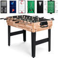 2x4ft Combo Game Table Set for Home, Game Room, Friends & Family w/Hockey, Foosball, Pool, Shuffleboard, Ping Pong