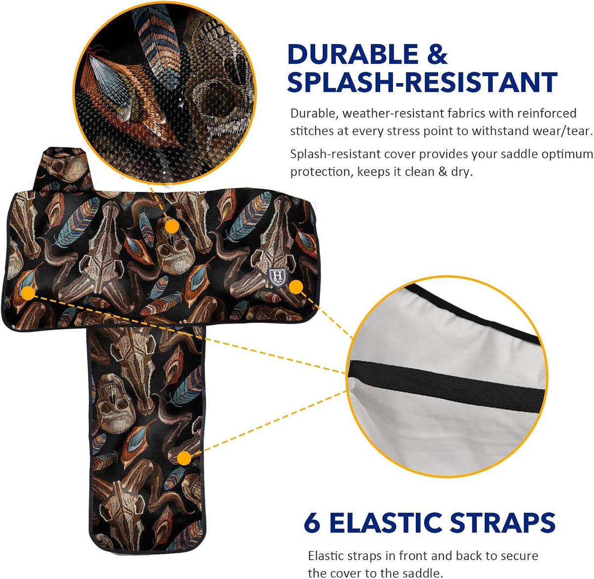 Western Saddle Cover, Cover for Saddle Fenders, w/Print