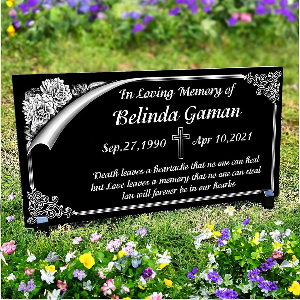 Tombstone Headstone Personalized Grave Decorations for Cemetery Garden - Memorial Stones Plaques for Graves Markers