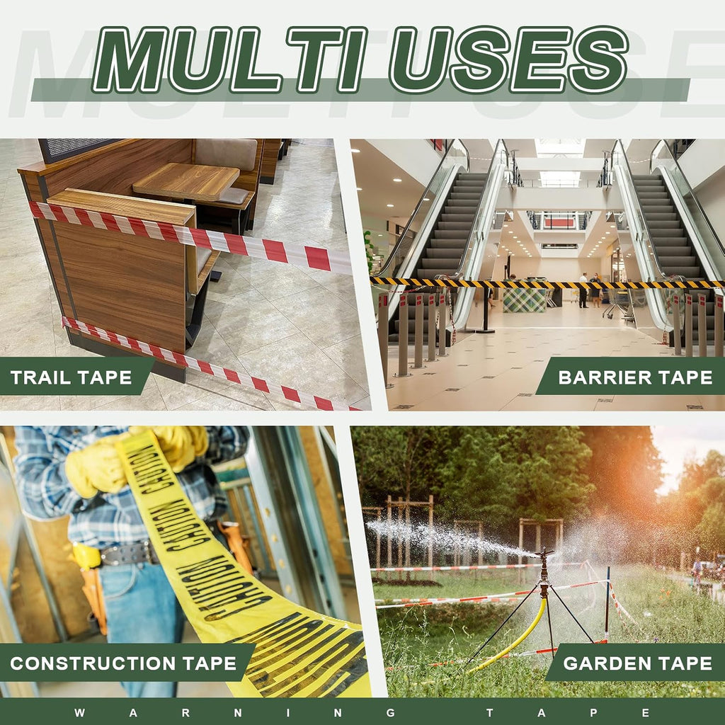 1000ft x 3" Warning Tape, High-Visibility PE Floor Marking Roll Caution Tape for Flagging Construction Outdoor