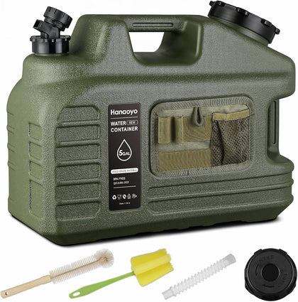 5 Gallon Camping Water Jug, Water Container BPA Free, Water Storage with Tool Bag & Spigot, Portable Water Tank