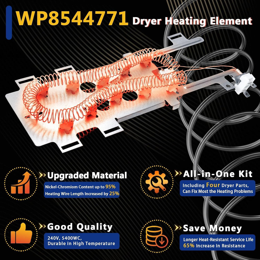 WED8740DW1 WED9400SW0 Dryer Heating Element Fit for Whirl-pool WED70HEBW0