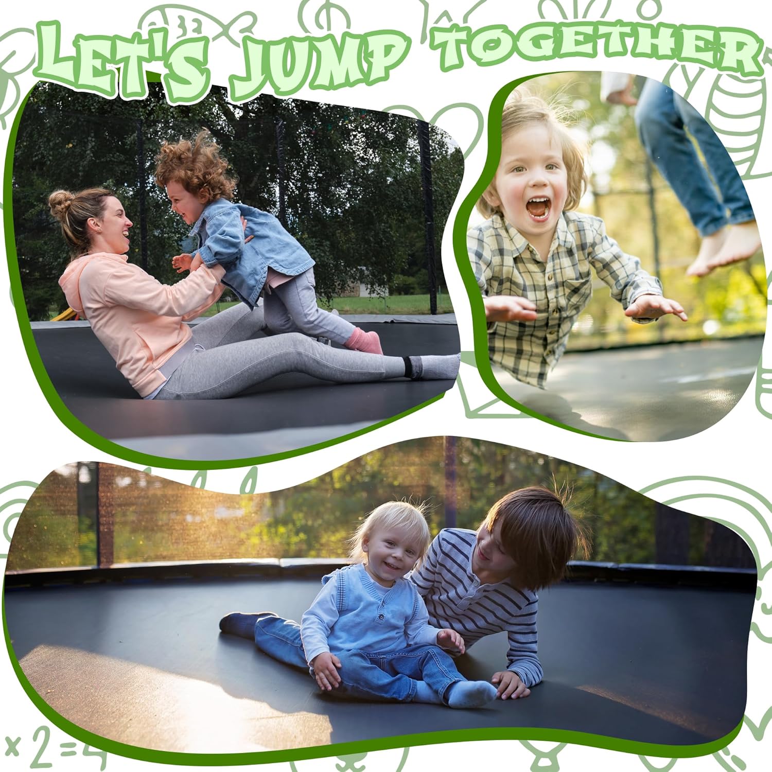 14FT Trampoline Outdoor for Kids with Safety Enclosure Net and Ladder, ASTM Approved Recreational Trampoline