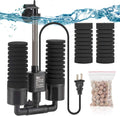 Aquarium Electric Power Sponge Filter,3W/5W Submersible Foam Filter | Sponges Bio Ceramic Media Balls Double Silence