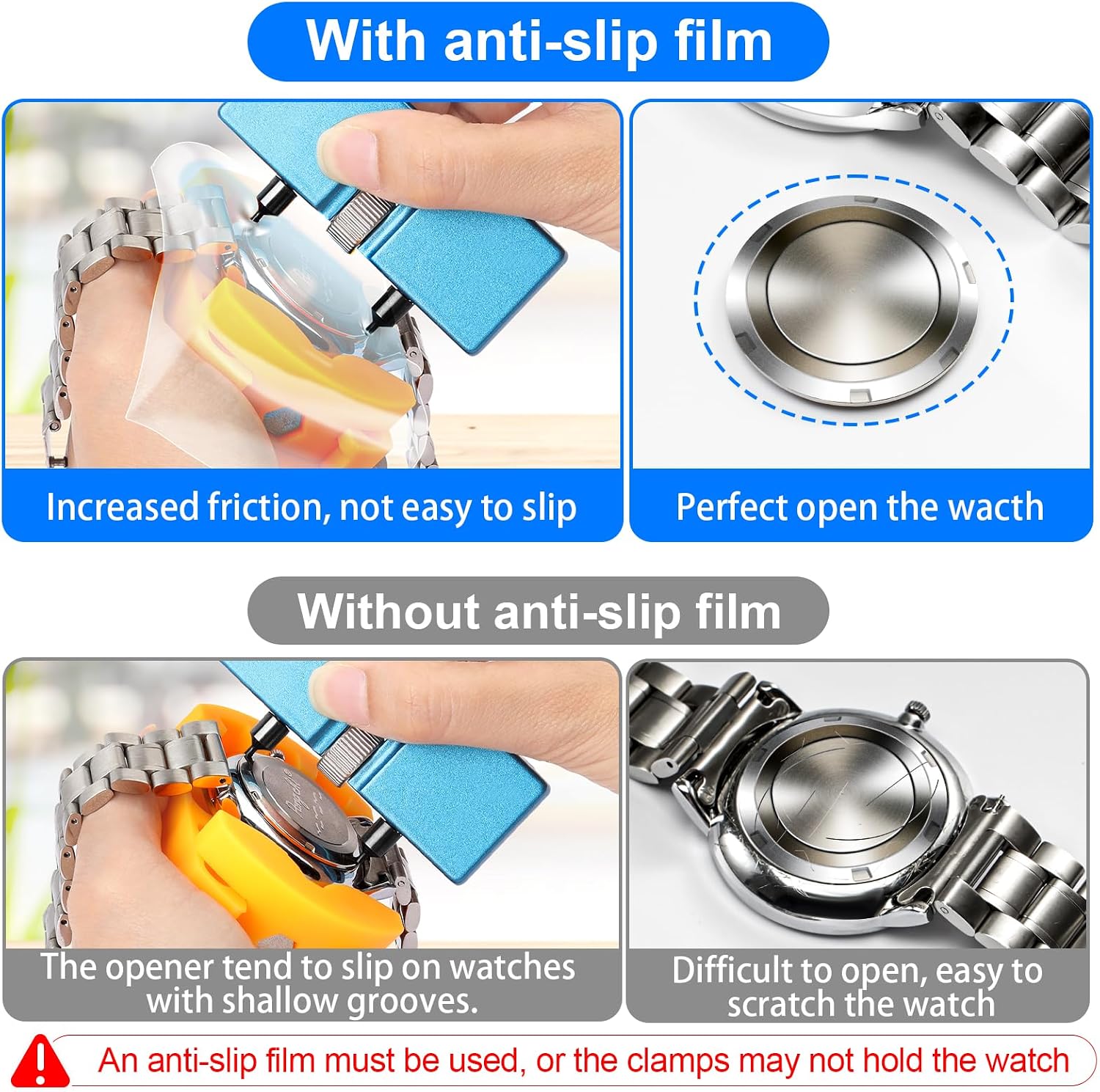 Watch Battery Replacement Tool Kit, Watch Wrench Back Remover for Rotate Open Watch Cover, Watch Case Opener Set with