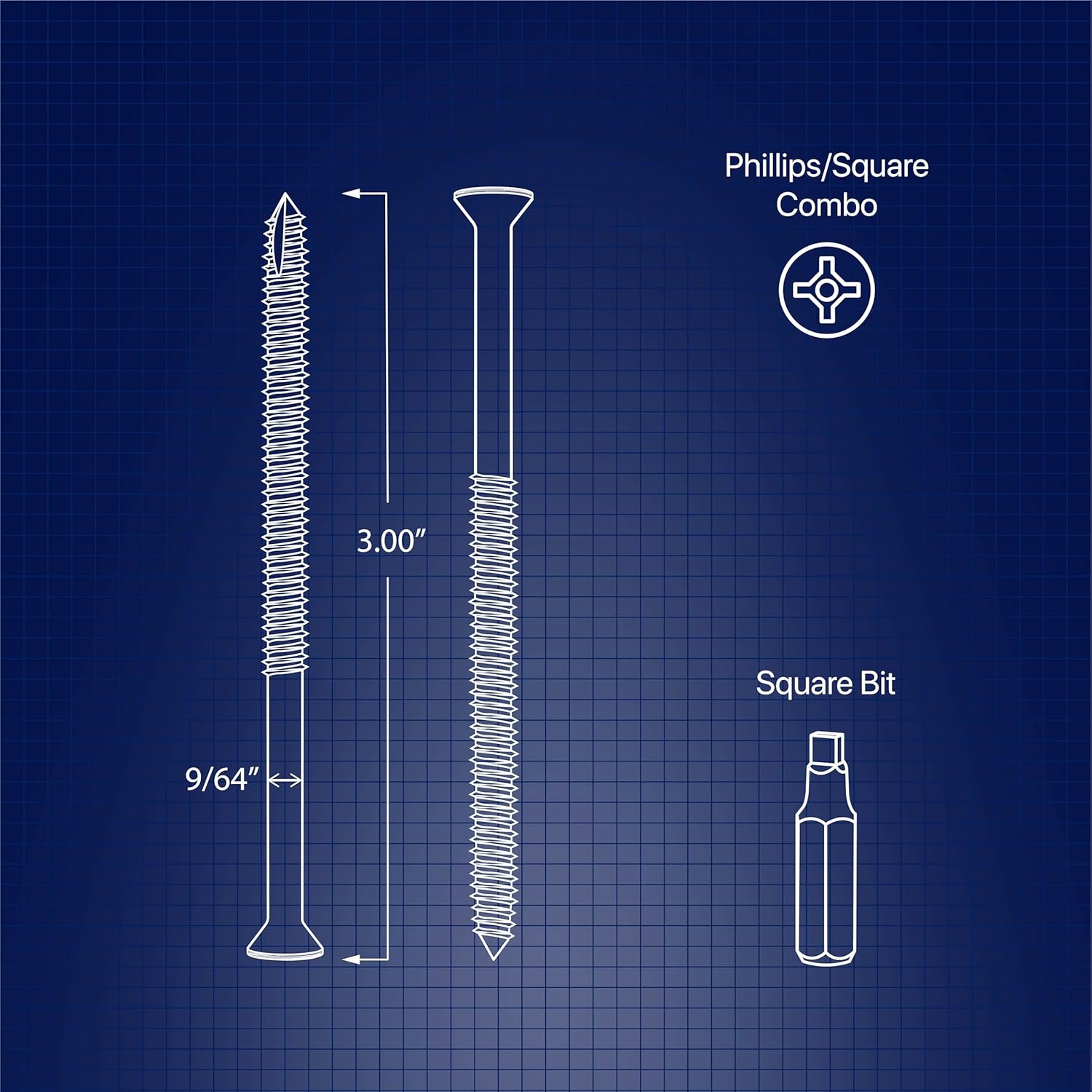 Reinforced Door Screw Kit for Strike Plates, Deadbolt Plates, and Hinges. 3-inch Screws and Screwdriver Bit, Makes
