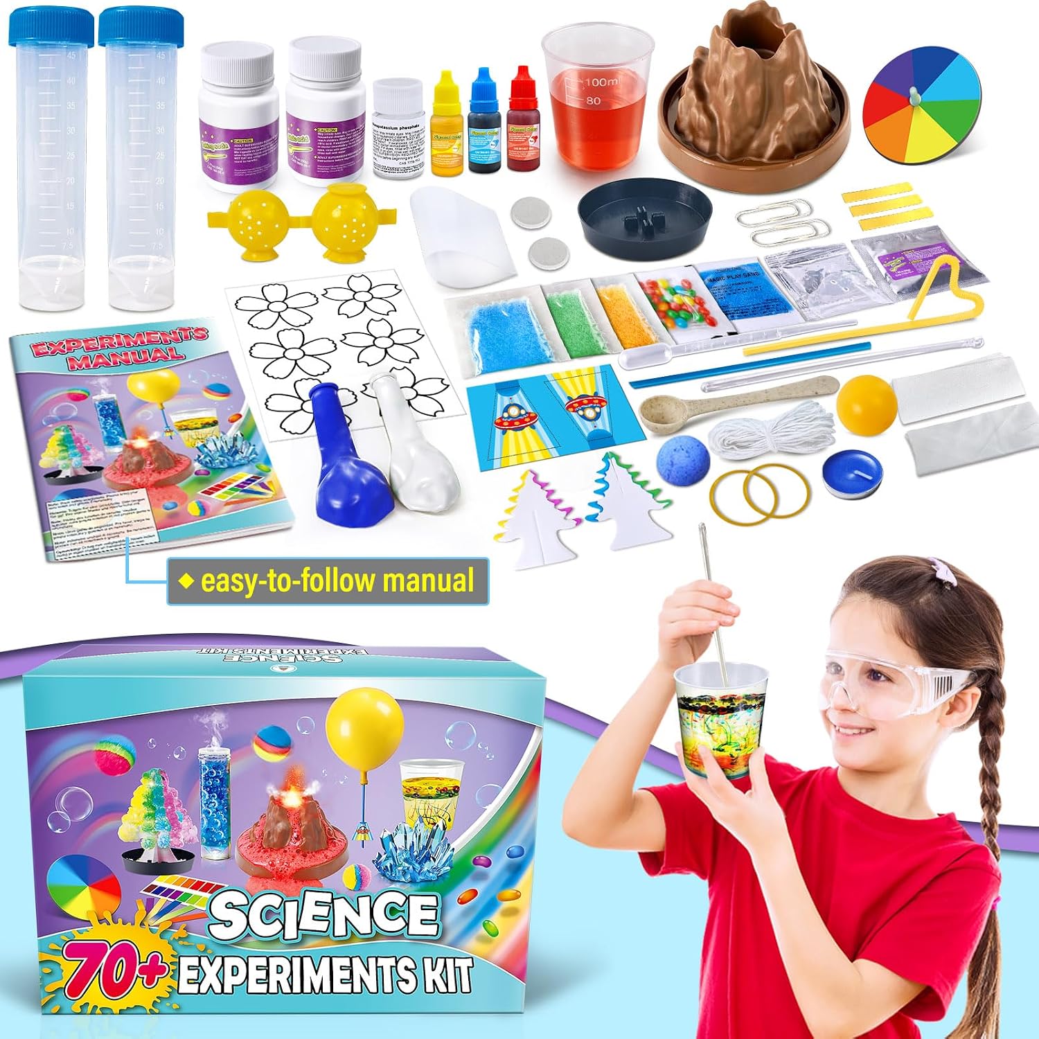 70+ Experiments Science Kit for Kids, Chemistry Set | Educational Toys Gifts Idea for Boys and Girls Birthday