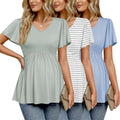 Maternity Shirts 3 Packs Summer Pregnancy Clothes Tops for Work