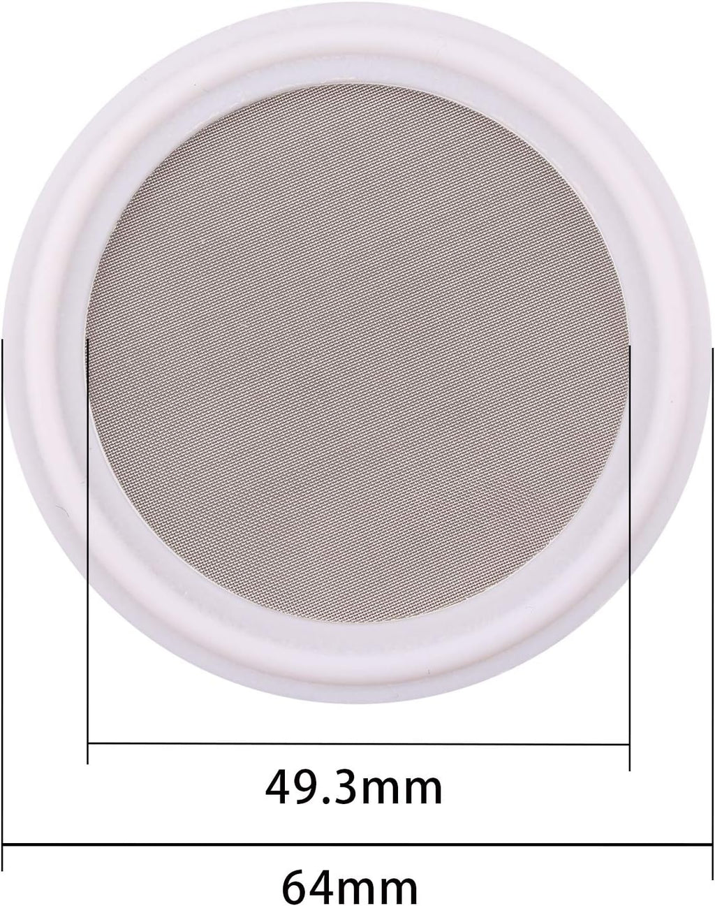 DERNORD 2" PTFE (Teflon) Sanitary Gasket w/Stainless Screen - Tri Clamp Clover (100 Mesh)