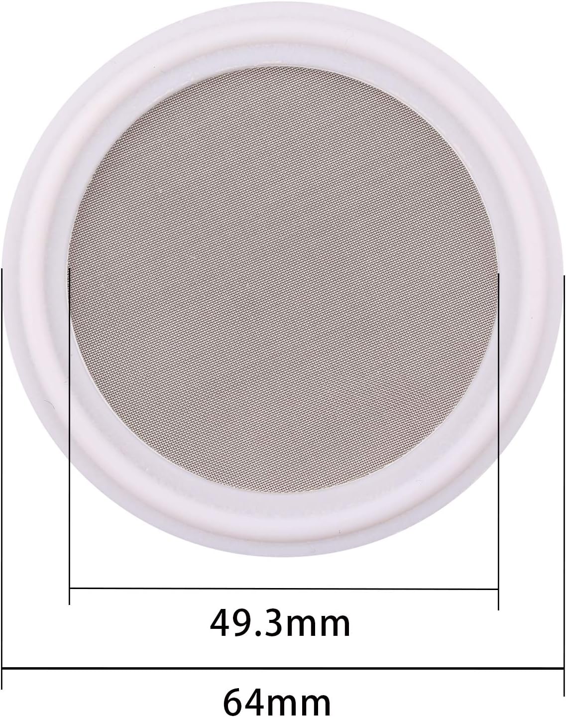 DERNORD 2" PTFE (Teflon) Sanitary Gasket w/Stainless Screen - Tri Clamp Clover (100 Mesh)