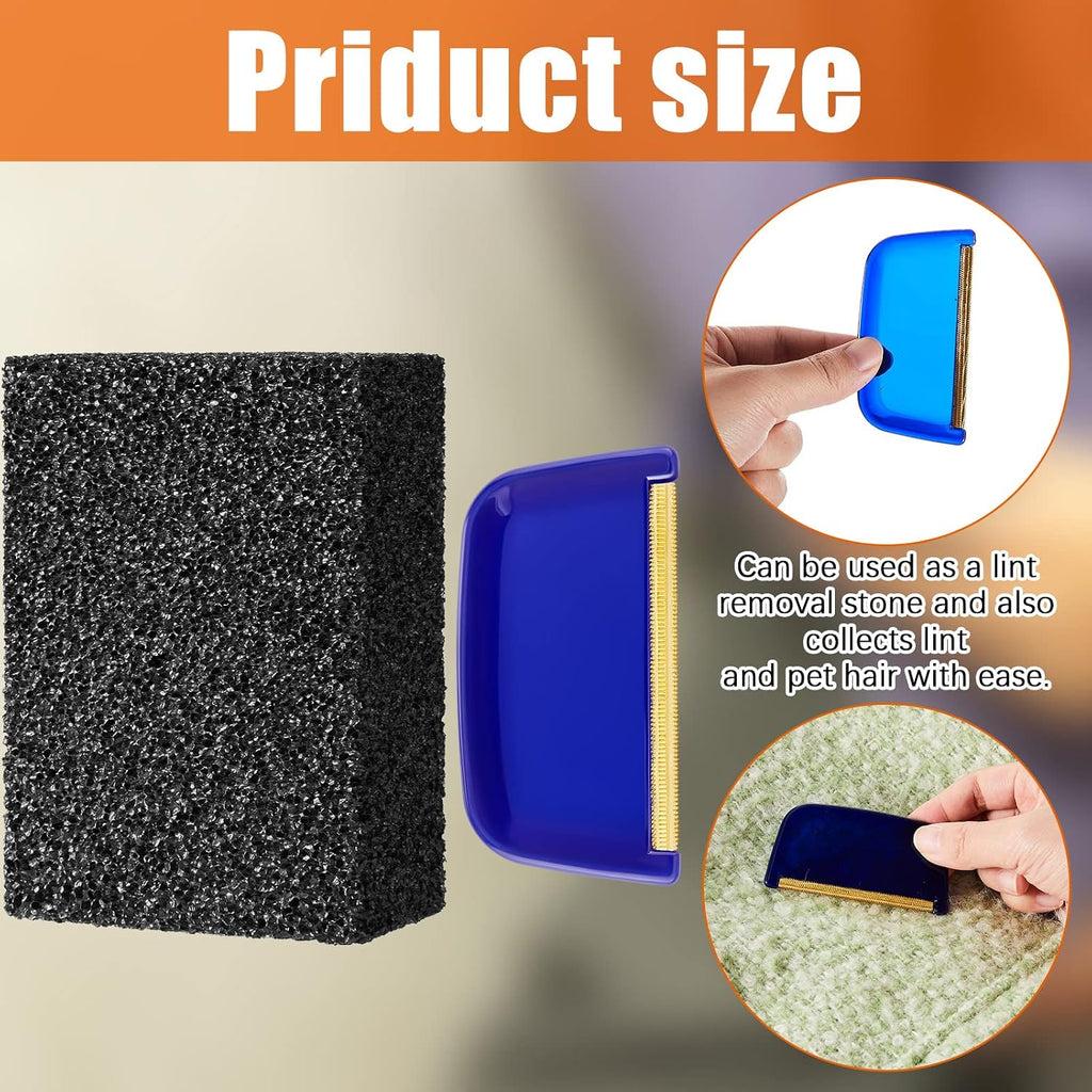 3 Pcs Sweater Pill Remover Defuzzer, Lint Fuzz Stone, Black | Pumice Block Removes Pilling from Knitwear Wool