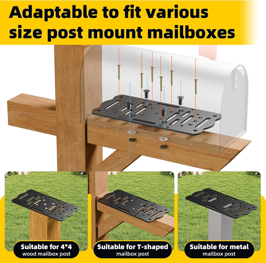 Metal Mailbox Mounting Bracket,Post Mount Mailboxes Board,Mailbox Bracket for Wood or Hollow Posts,Mailbox Mounting