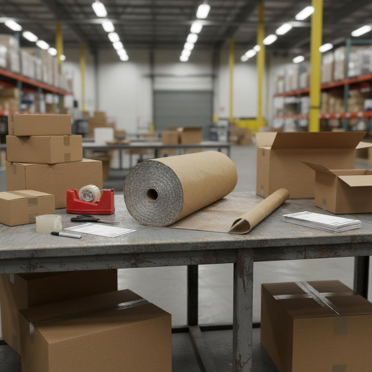 Kraft Backed Bubble Cushioning Wrap 48" x 125-Feet