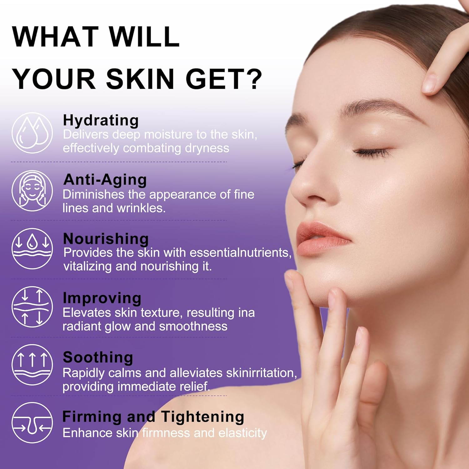 Skin Care Set,6Pcs Professional Womens Teens Tighten Lift Firm Skincare,Hydrate Anti-Aging Facial Routine Kit Travel
