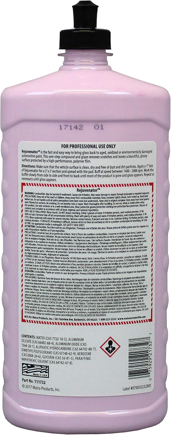 Paint Rejuvenator - One Step Rotary Automotive Paint Restoration/Clear Coat Scratch and Swirl Remover/Re-Shine Old