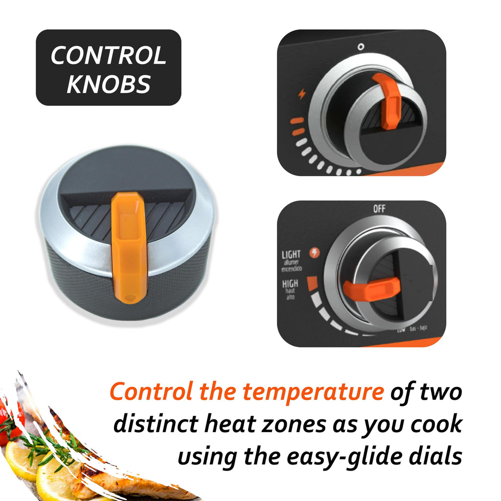 Gas Griddle Orange Knob Replacement for Blackstone 17" 22" 28" 36" Griddle, for Blackstone Flat Top Grill replacement walmart knobs,2-Pack